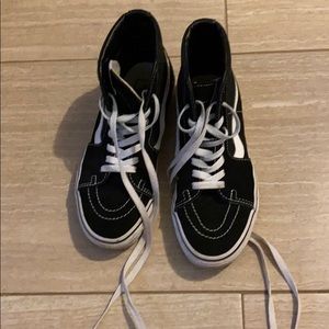 Vans high top black and white